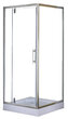 Душевое ограждение Loranto 90*90*200 R/L распашная дверь в комплекте с  низким поддоном 13см. прозрачное закаленное стекло 6мм. профиль хром, CS-604C 90