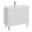 Тумба под умывальник Lemark ROMANCE 100 см подвесная/напольная, 3-х дверная, цвет корпуса, фасада: Белый глянец LM07R100T