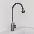 Смеситель для кухни Avrora Kitchen с высоким гибким изливом, оружейная сталь AV9001GM